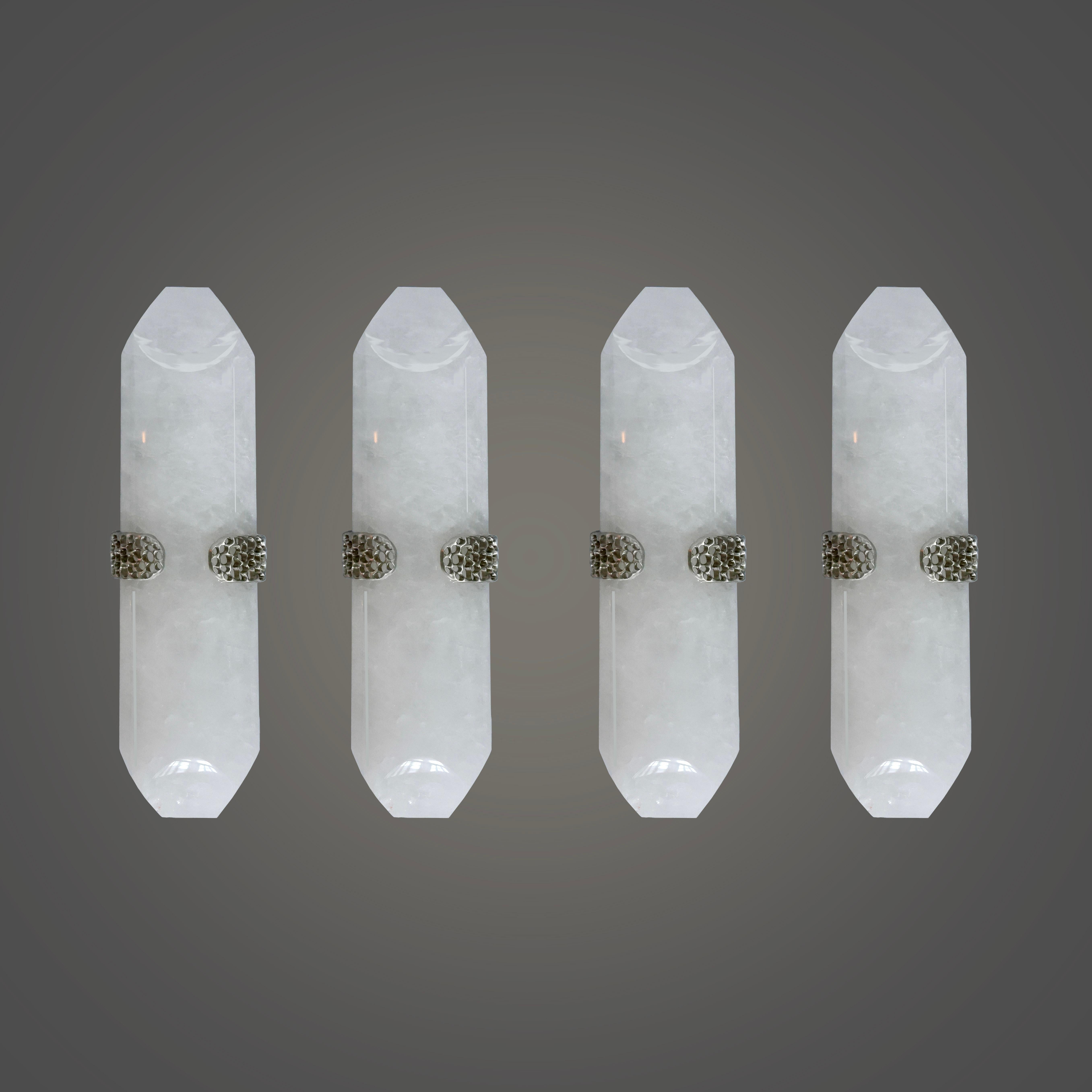 TDW18 Rock Crystal Sconces by Phoenix In Excellent Condition For Sale In New York, NY