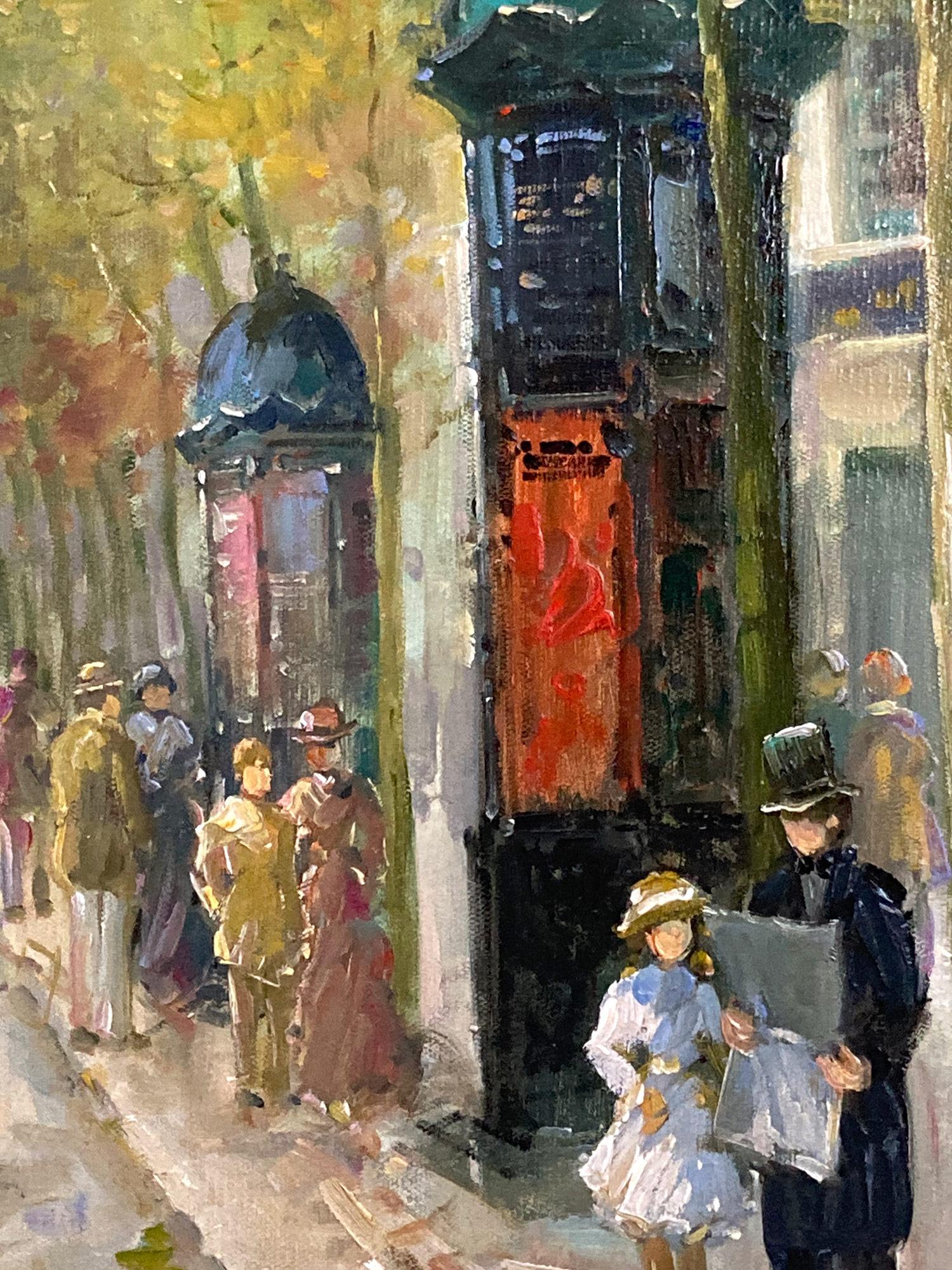 « City Life at The Grands Boulevards », scène de rue parisienne post-impressionniste en vente 5