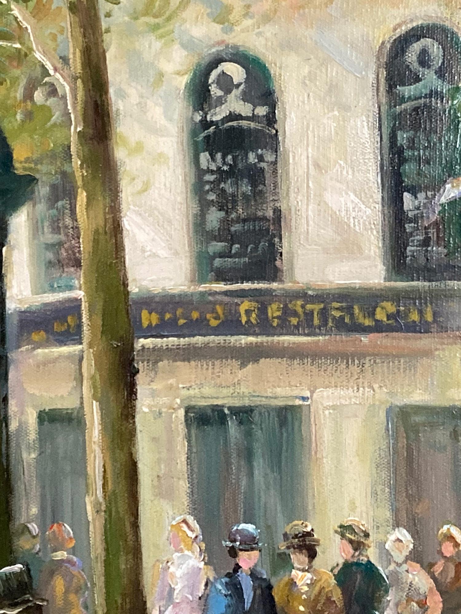 « City Life at The Grands Boulevards », scène de rue parisienne post-impressionniste en vente 6