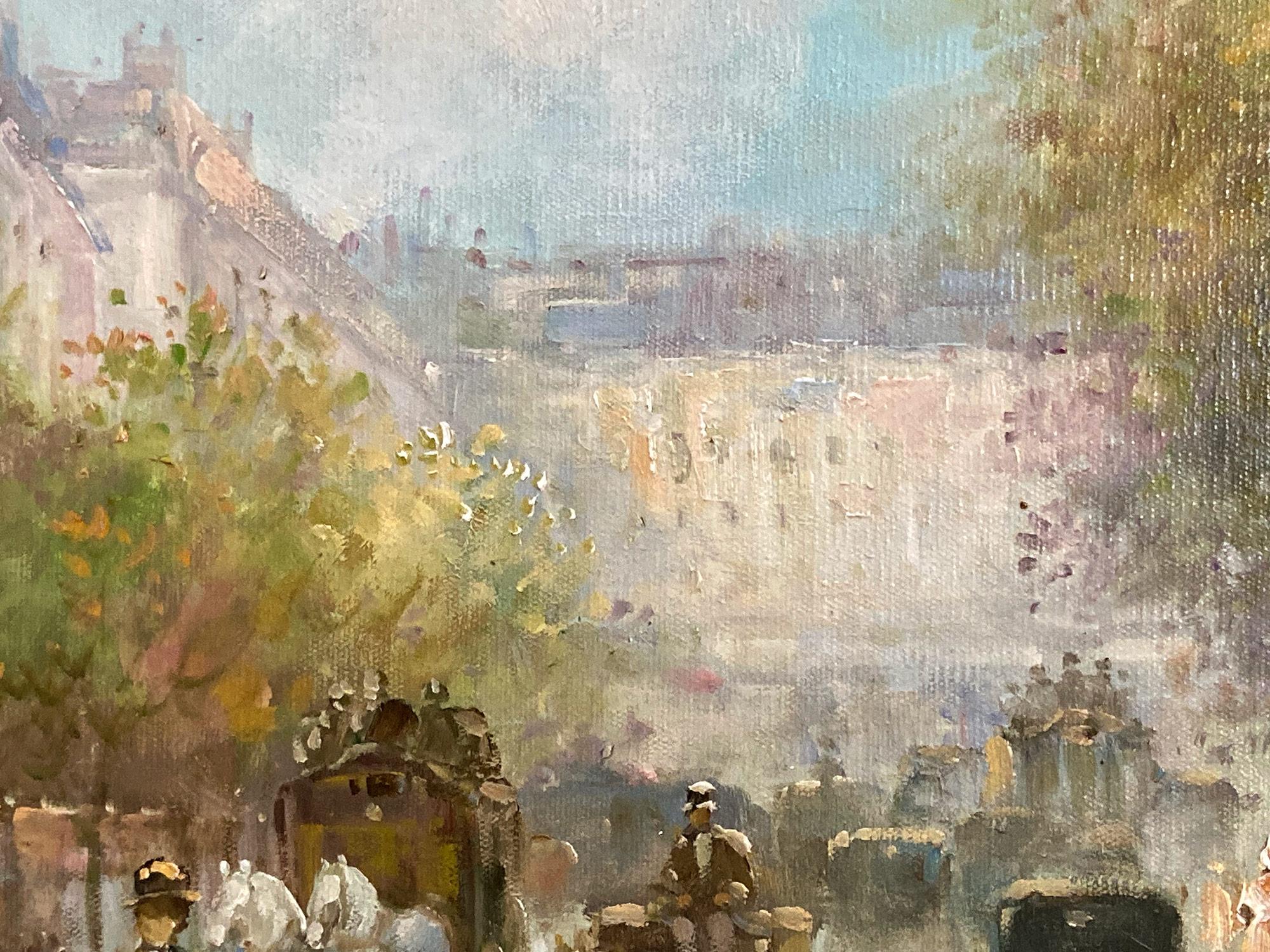 « City Life at The Grands Boulevards », scène de rue parisienne post-impressionniste en vente 7