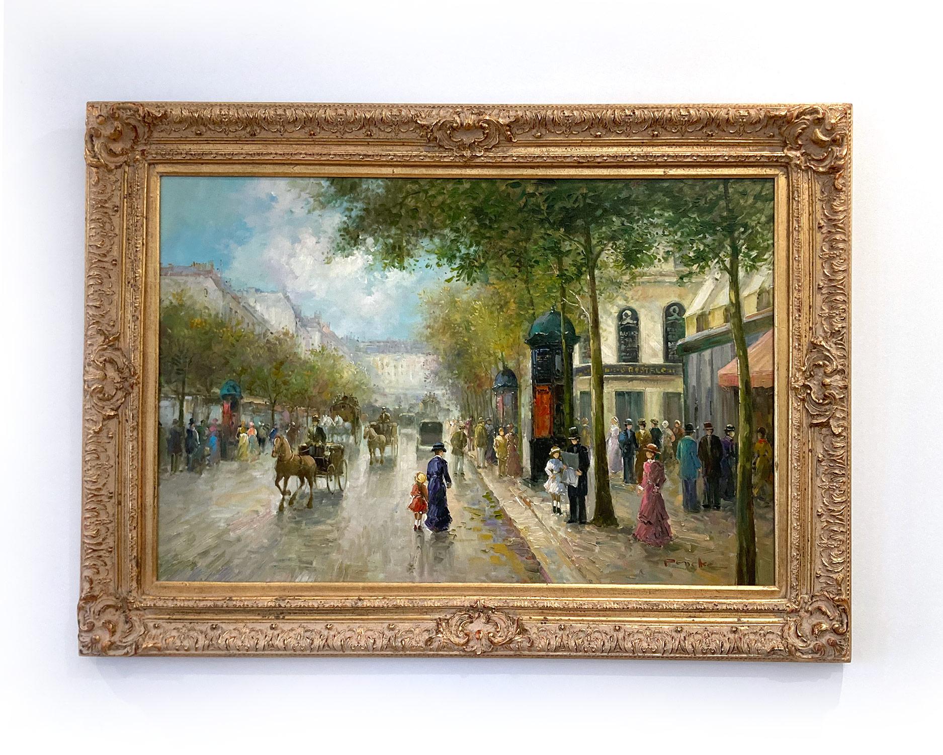 « City Life at The Grands Boulevards », scène de rue parisienne post-impressionniste en vente 13