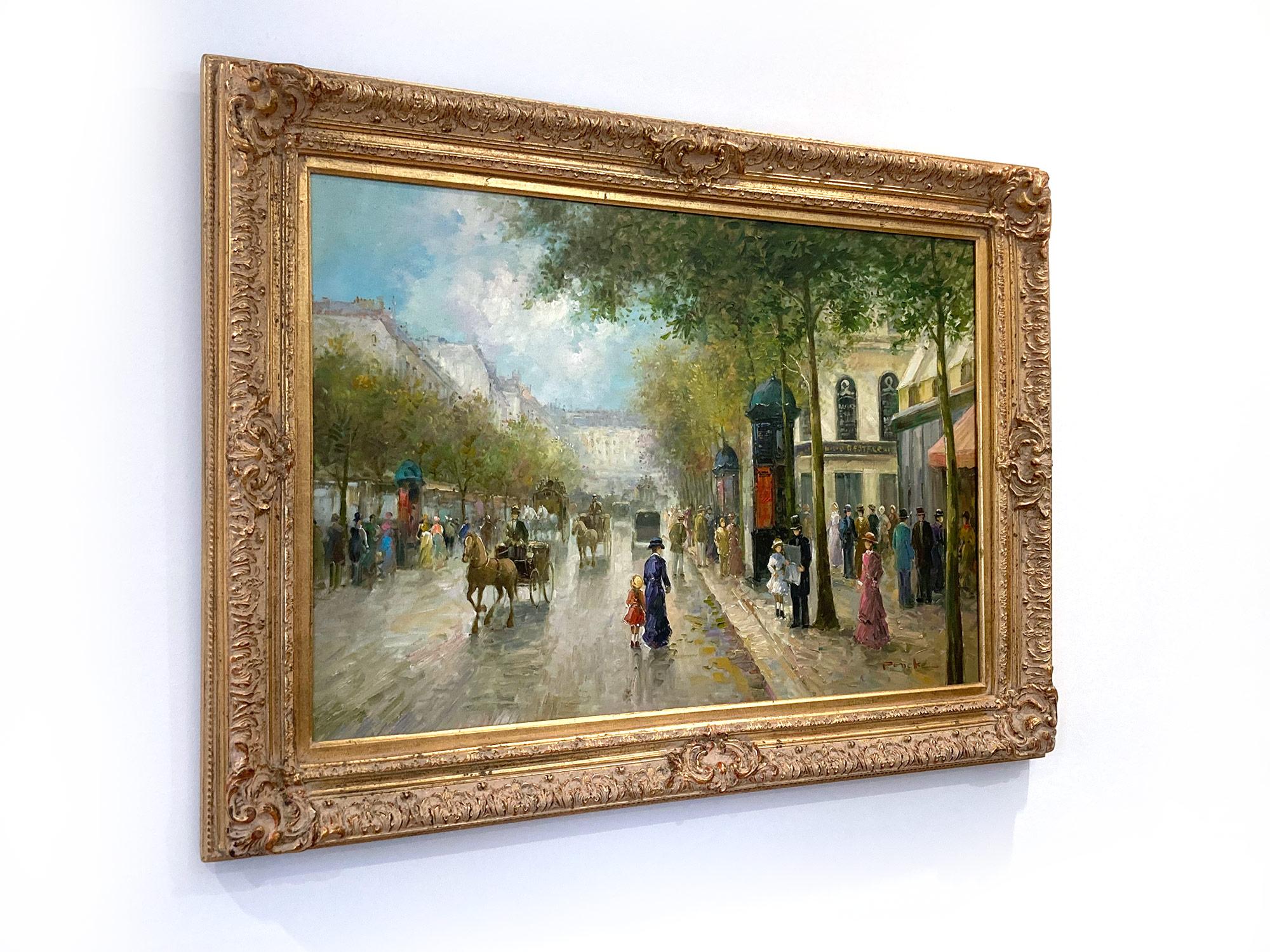 « City Life at The Grands Boulevards », scène de rue parisienne post-impressionniste en vente 14