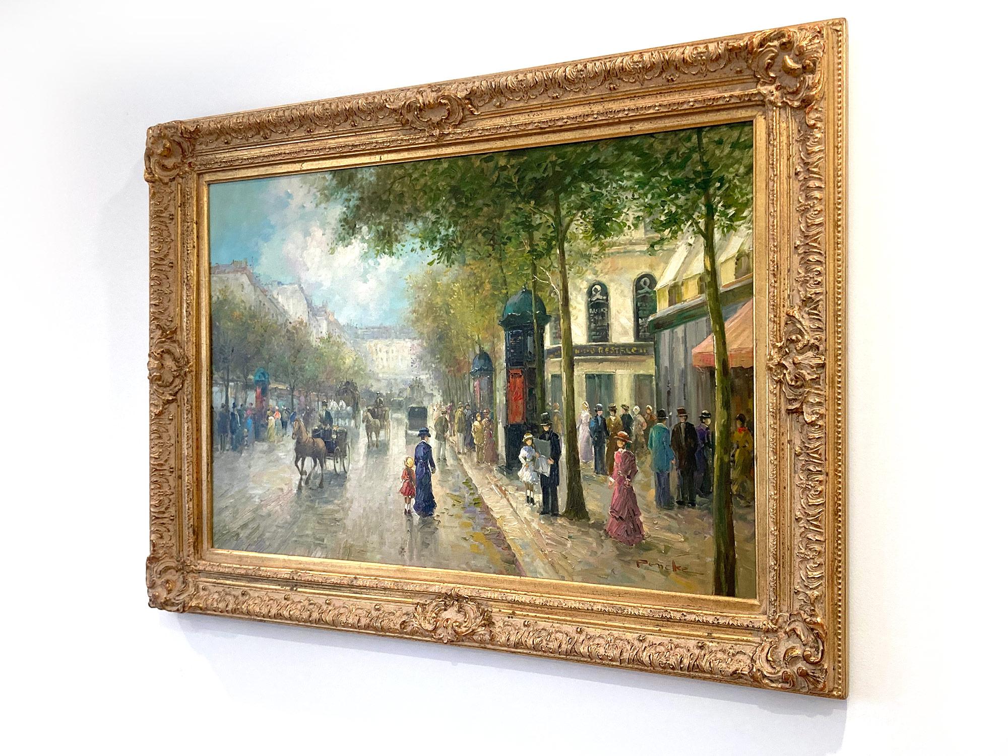 « City Life at The Grands Boulevards », scène de rue parisienne post-impressionniste en vente 15