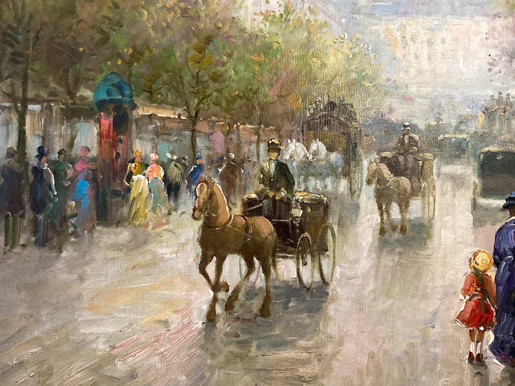 « City Life at The Grands Boulevards », scène de rue parisienne post-impressionniste en vente 2