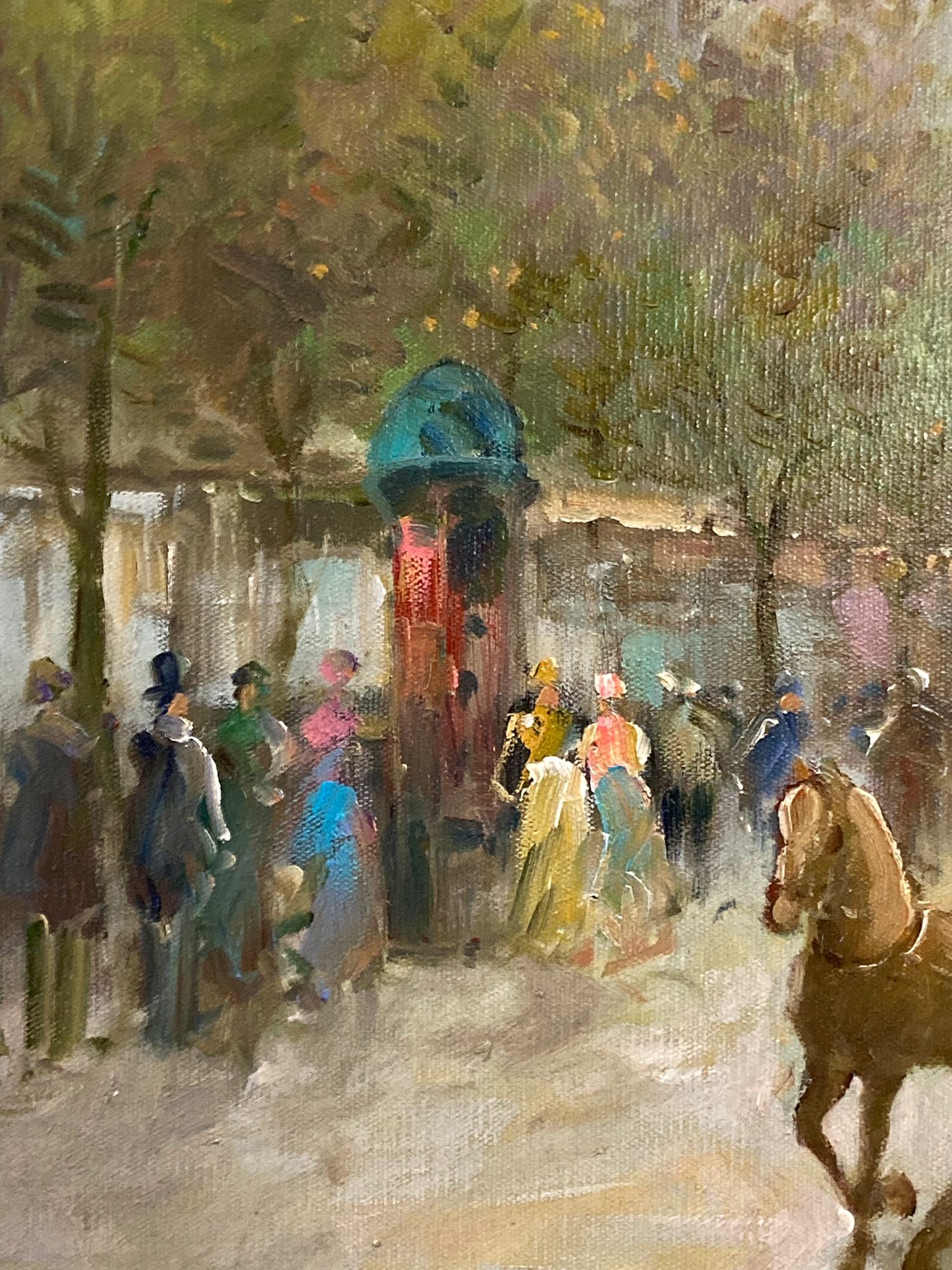 « City Life at The Grands Boulevards », scène de rue parisienne post-impressionniste en vente 3