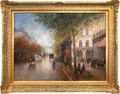 "Das Stadtleben auf den Grands Boulevards" Postimpressionistische Pariser Straßenszene