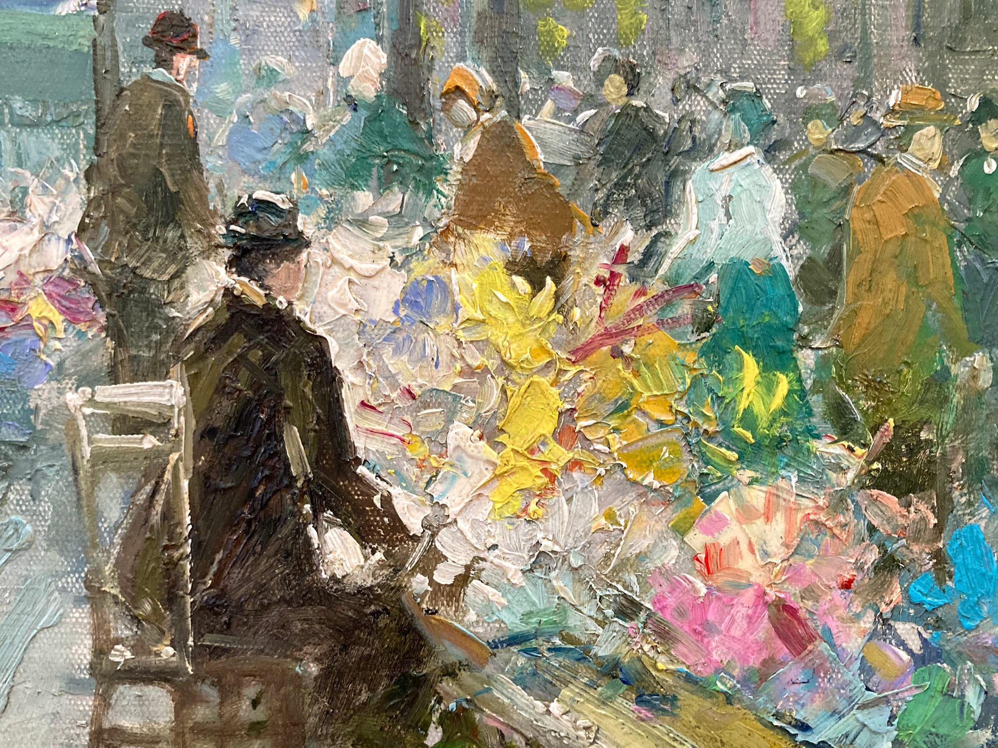 Un bellissimo dipinto a olio su tela dell'artista francese Te Pencke. Pencke era un pittore parigino noto per i suoi paesaggi urbani colorati che ritraevano i tempi della sua generazione. Il suo lavoro è paragonabile a quello di Jules Herve, Antoine