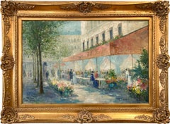 "Vendeurs de fleurs de l
hôtel Fouquet" Scène de rue parisienne post-impressionniste