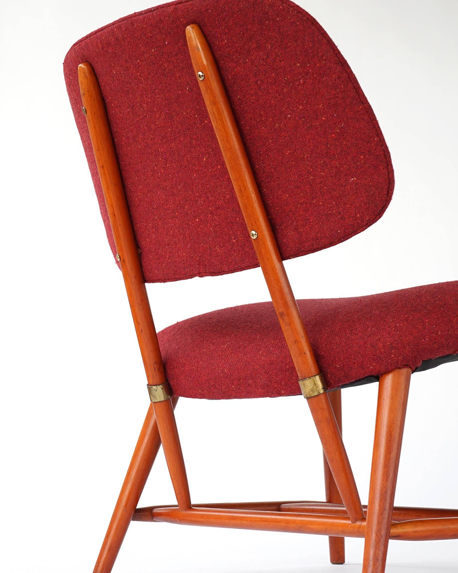 Swedish Te-Ve Slipper Chair by Alf Svensson