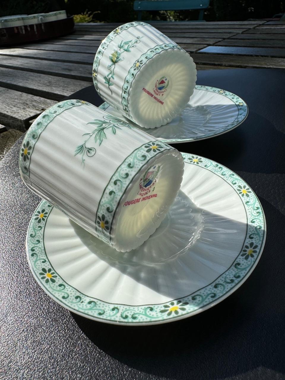 French Tea and Coffee Set by Alfred Lanternier Limoges Porcelain Circa 1920 27 Pieces