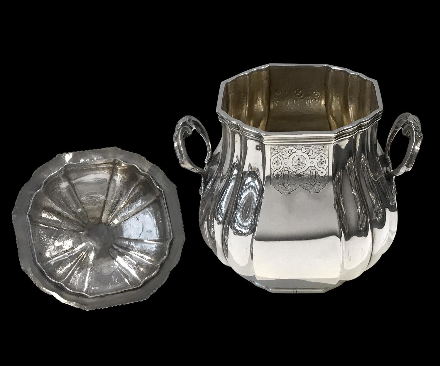 Wood Tea and Coffee Set in Sterling Silver by Falkenberg, 1894-1928