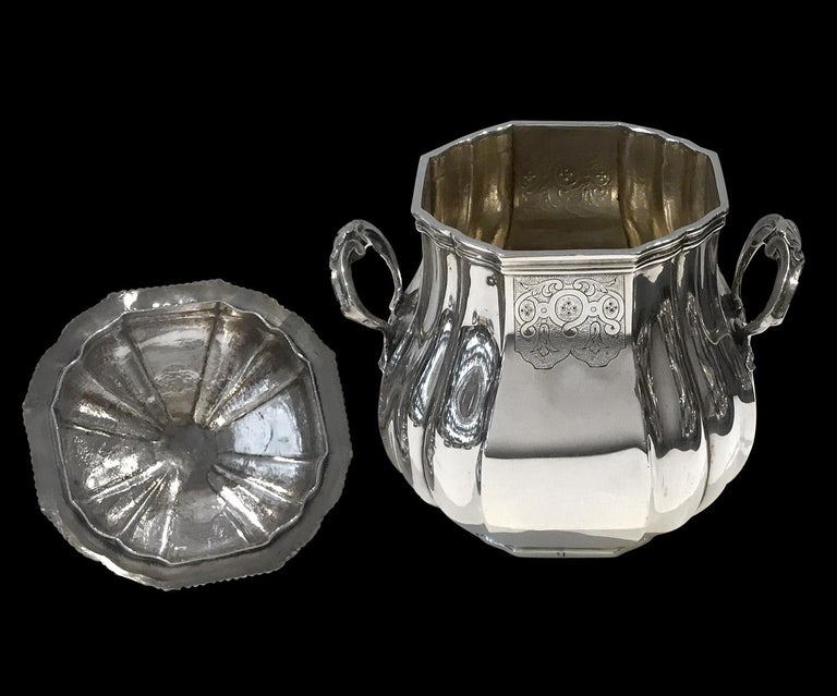 Wood Tea and Coffee Set in Sterling Silver by Falkenberg, 1894-1928 For Sale