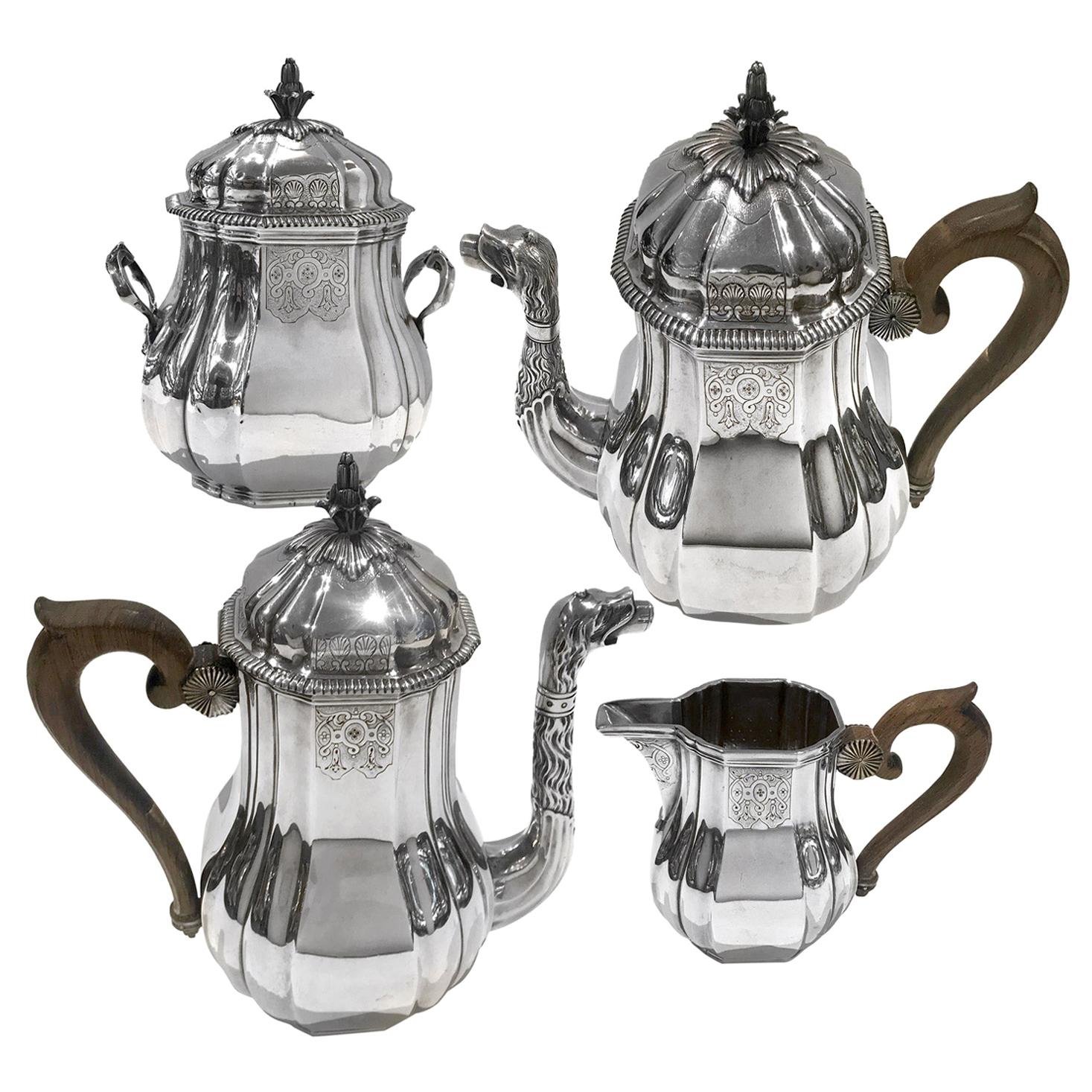 Tea and Coffee Set in Sterling Silver by Falkenberg, 1894-1928
