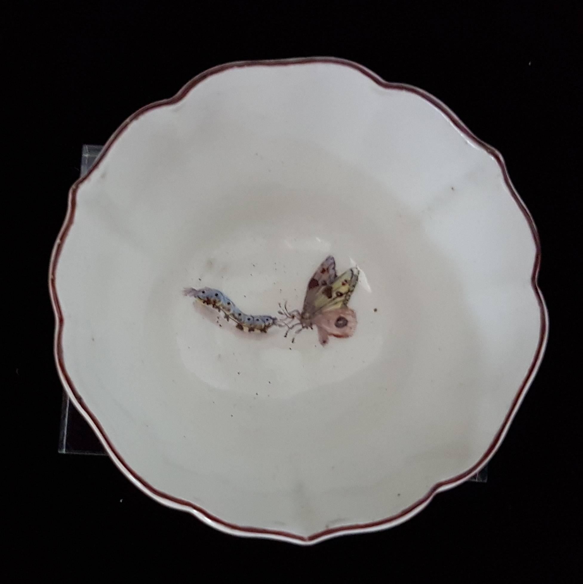 Neoclassical Tea bowl and Saucer, Chelsea, circa 1752 For Sale