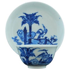 Tea Bowl and Saucer, Stork Pattern, Bow Porcelain Factory, circa 1750
