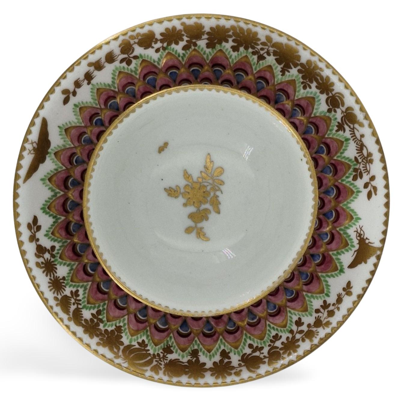 Tea Bowl & Saucer, Peacock Decoration, Chelsea, circa 1765 For Sale 1