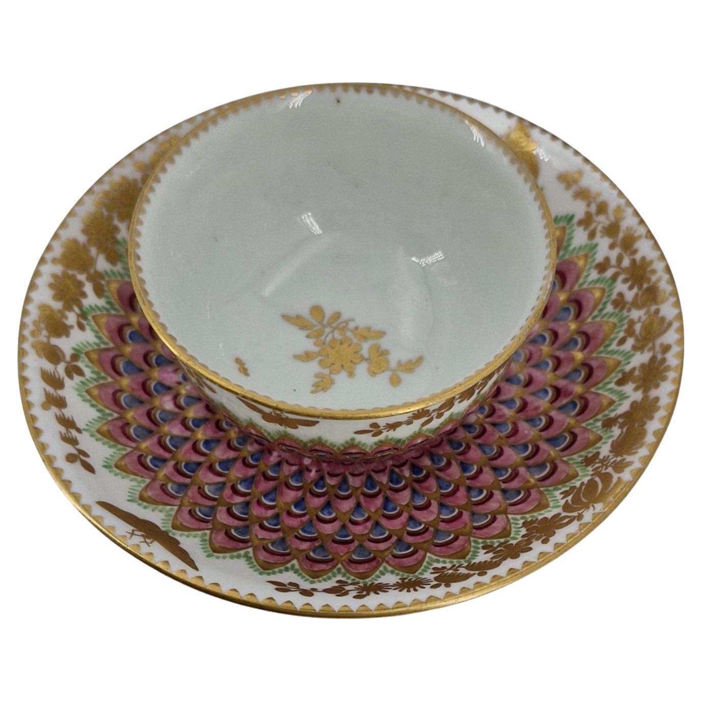 Tea Bowl & Saucer, Peacock Decoration, Chelsea, circa 1765
