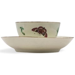 Tea Bowl & Saucer with Insects. Worcester, Giles, circa 1760