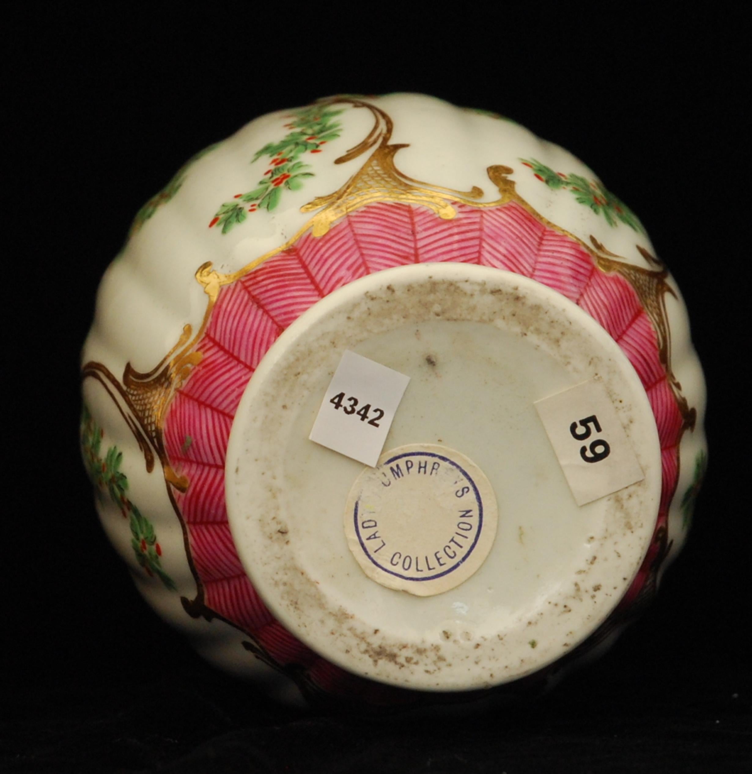 XVIIIe siècle Boîte à thé, motif treillis Hop Trellis, Worcester, C1780 en vente
