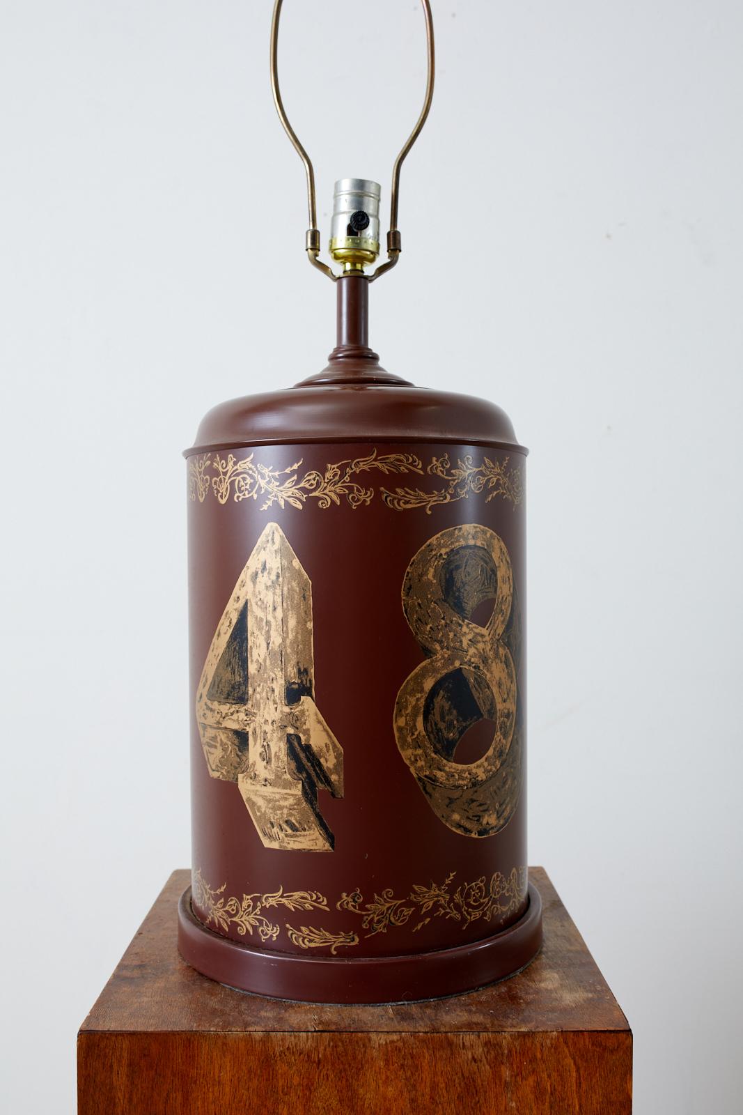 Victorian Tea Canister Tole Lamp