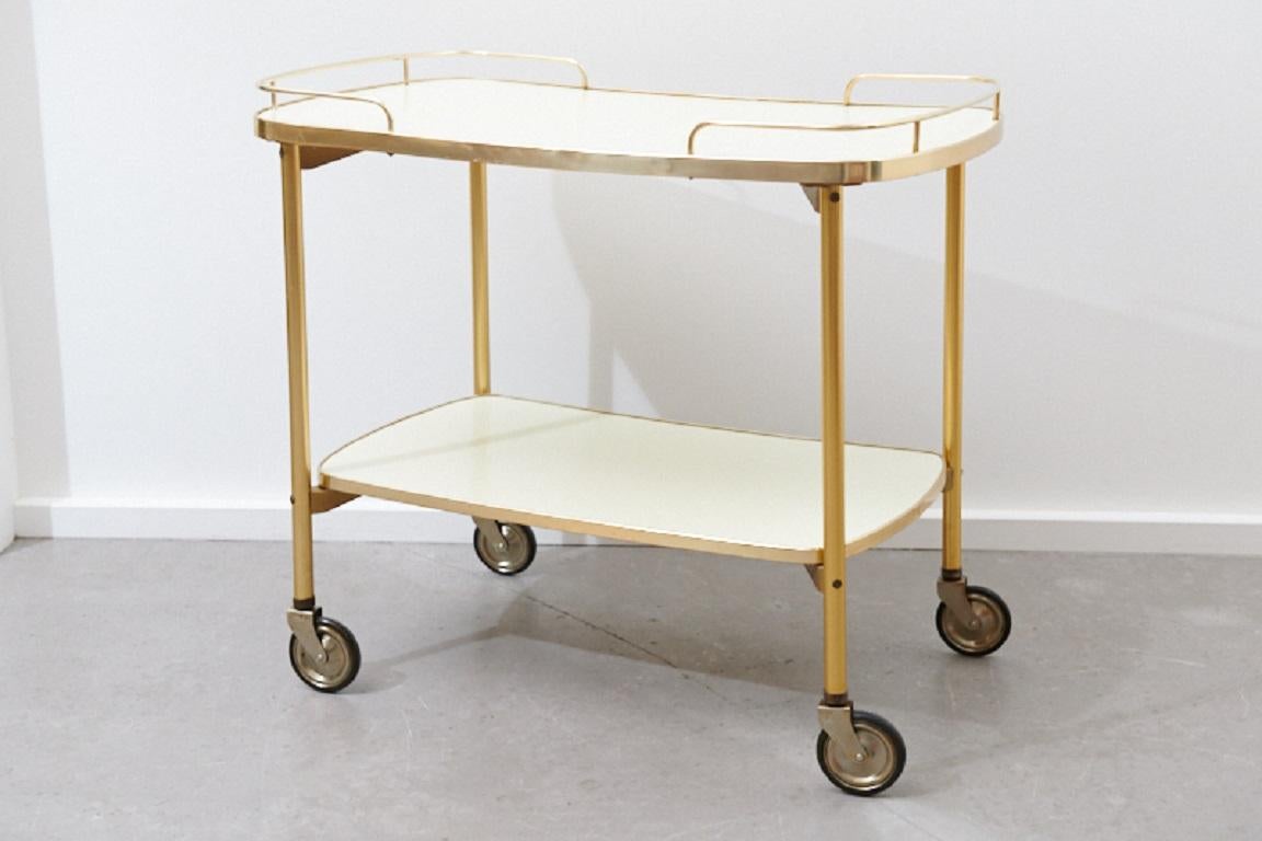 Tea Cart / Bar Cart Crema, 1950s For Sale 1