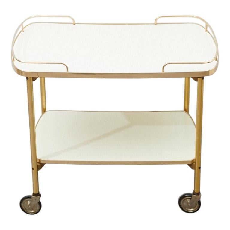 Tea Cart / Bar Cart Crema, 1950s For Sale