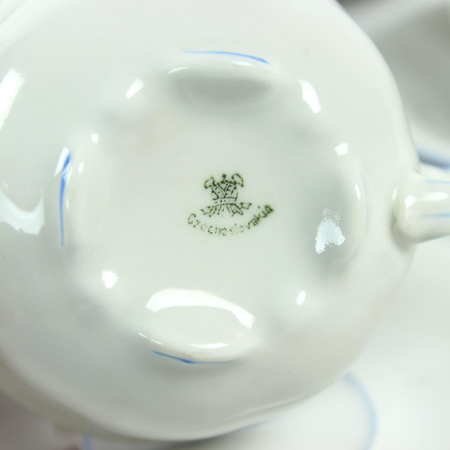 Tea / Coffee Porcelain Set By Pirkenhammer Brezova, 1950s For Sale 4