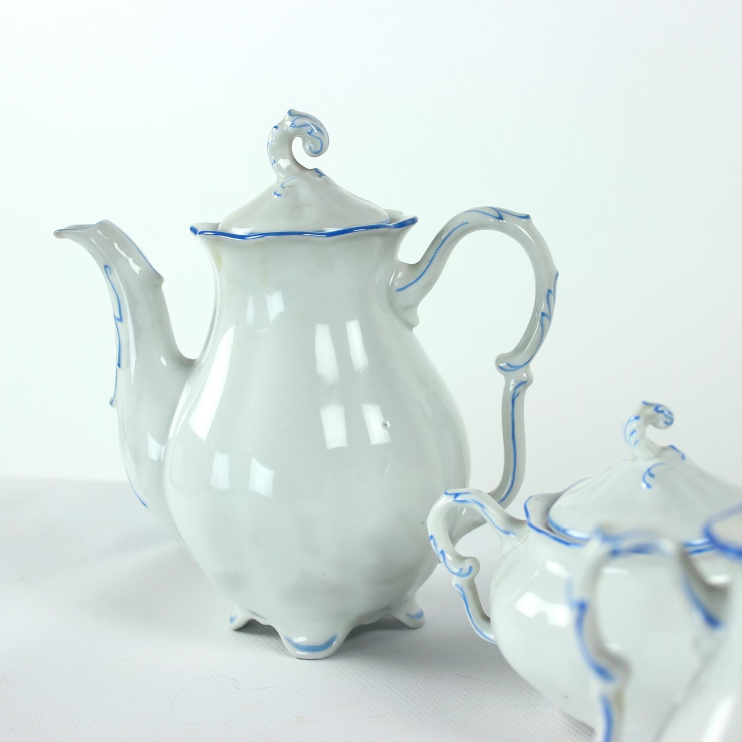 Tea / Coffee Porcelain Set By Pirkenhammer Brezova, 1950s For Sale 5