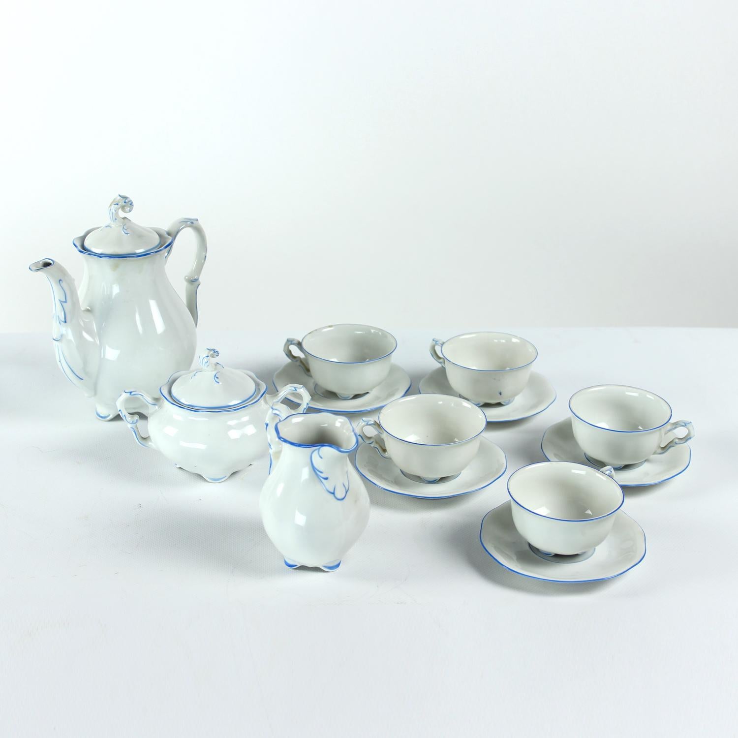 Tea / Coffee Porcelain Set By Pirkenhammer Brezova, 1950s For Sale 9
