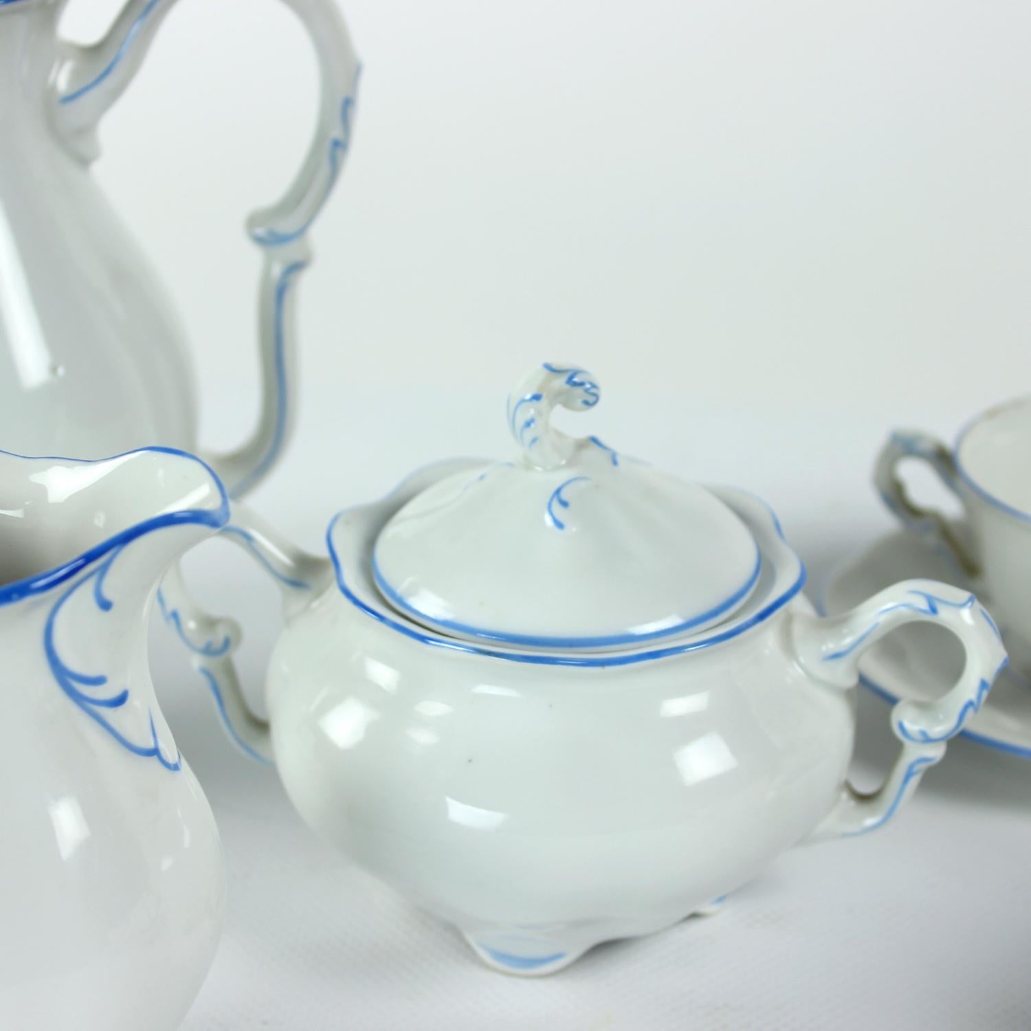 Czech Tea / Coffee Porcelain Set By Pirkenhammer Brezova, 1950s For Sale