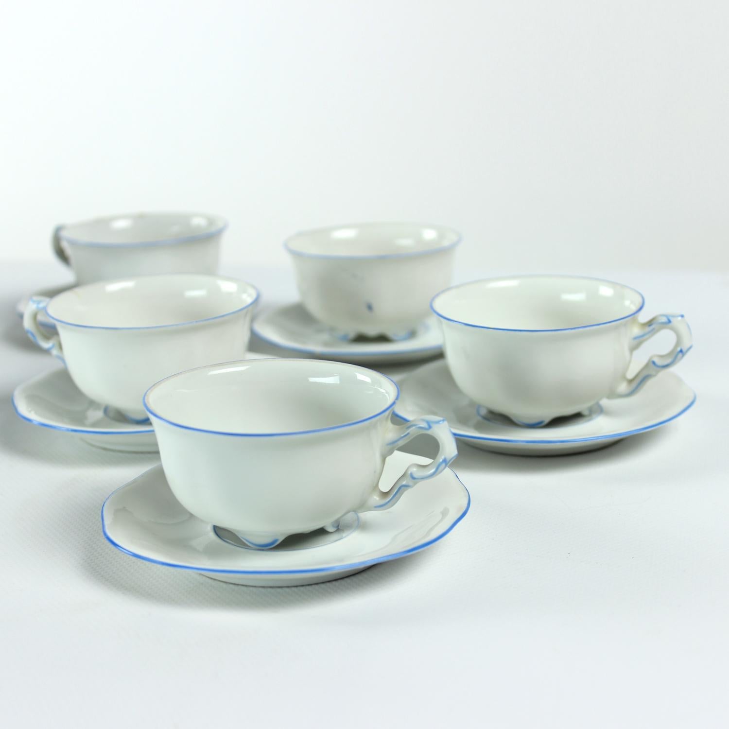 Mid-20th Century Tea / Coffee Porcelain Set By Pirkenhammer Brezova, 1950s For Sale