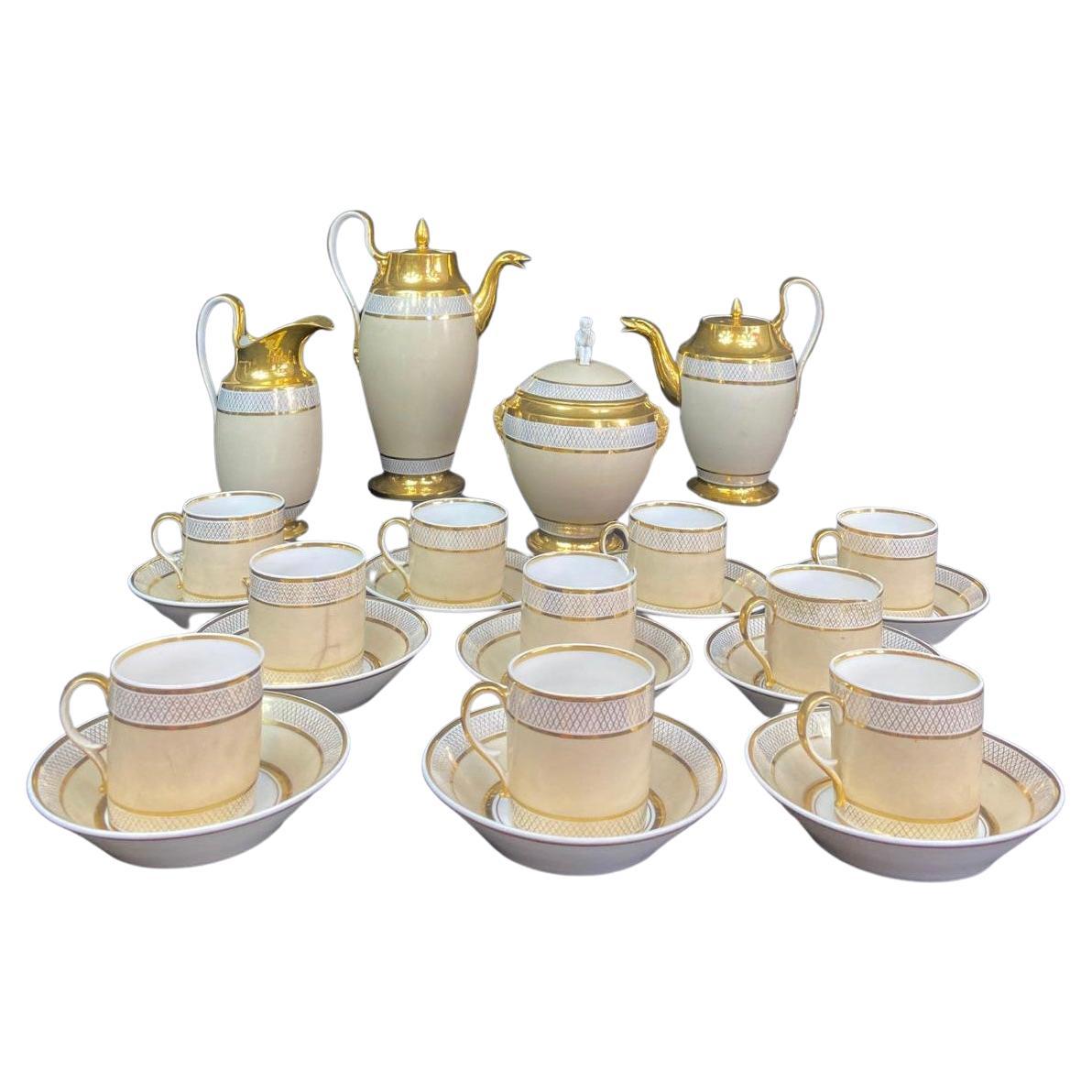 Tea/coffee Service - Porcelain - Pl Dagoty - Empire - France - XIXth