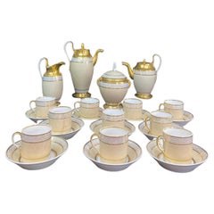 Service à thé/boissons en porcelaine - Pl Dagoty - Empire - France - XIXe siècle