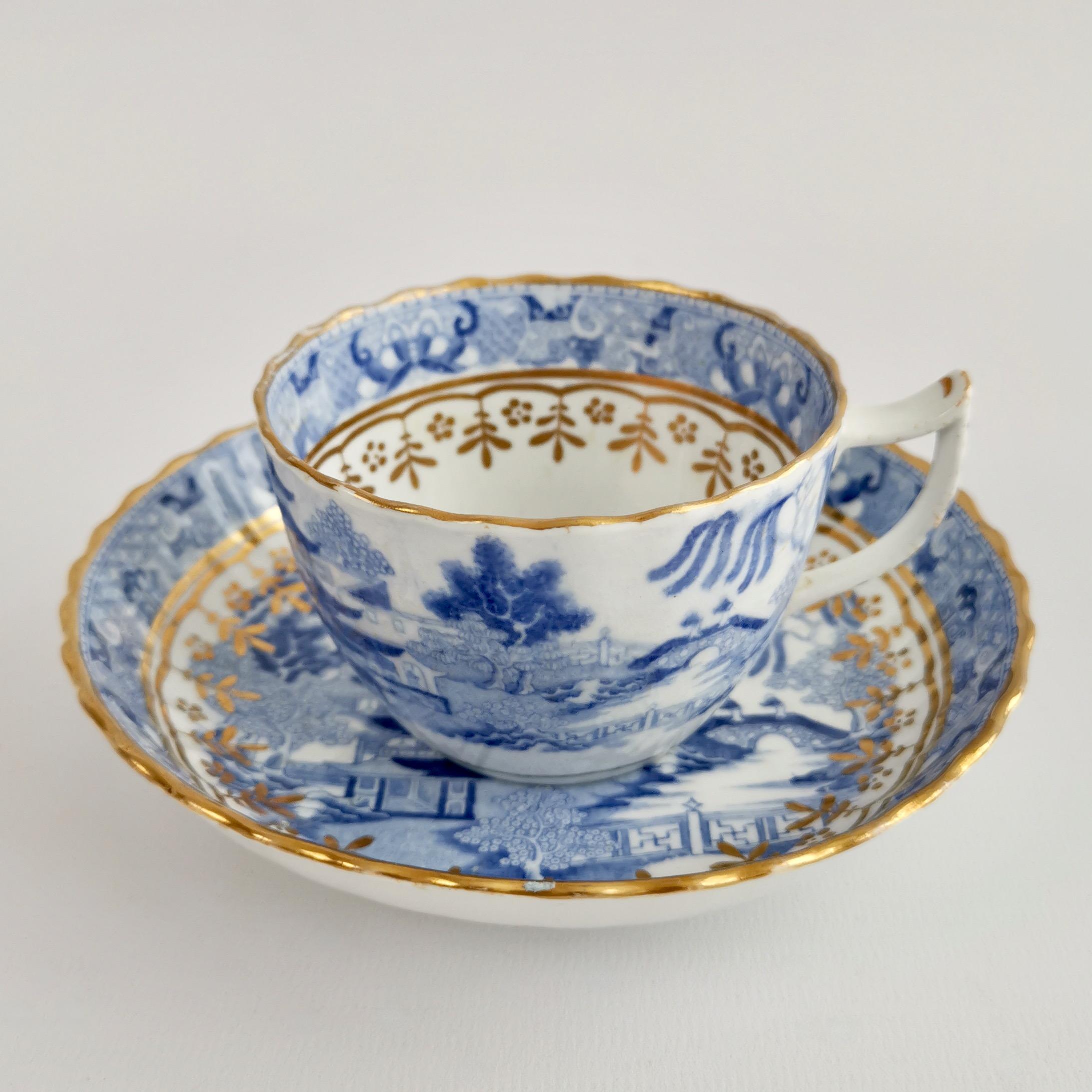 Tea Coffee Service Rathbone and Miles Mason, Pagoda Blue and White, 1810-1815 1