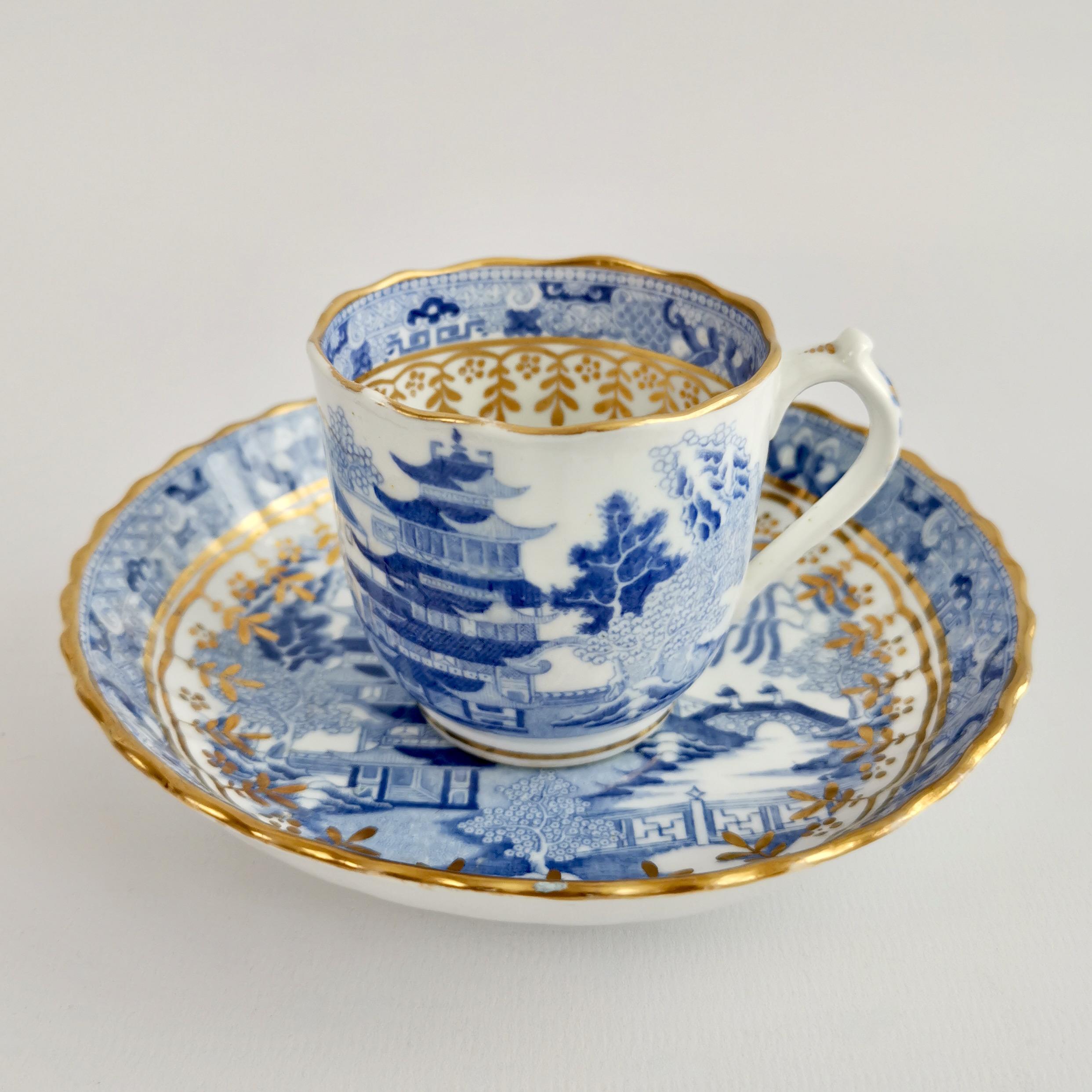 Service à thé et café Rathbone et Miles Mason:: pagode bleue et blanche:: 1810-1815 4