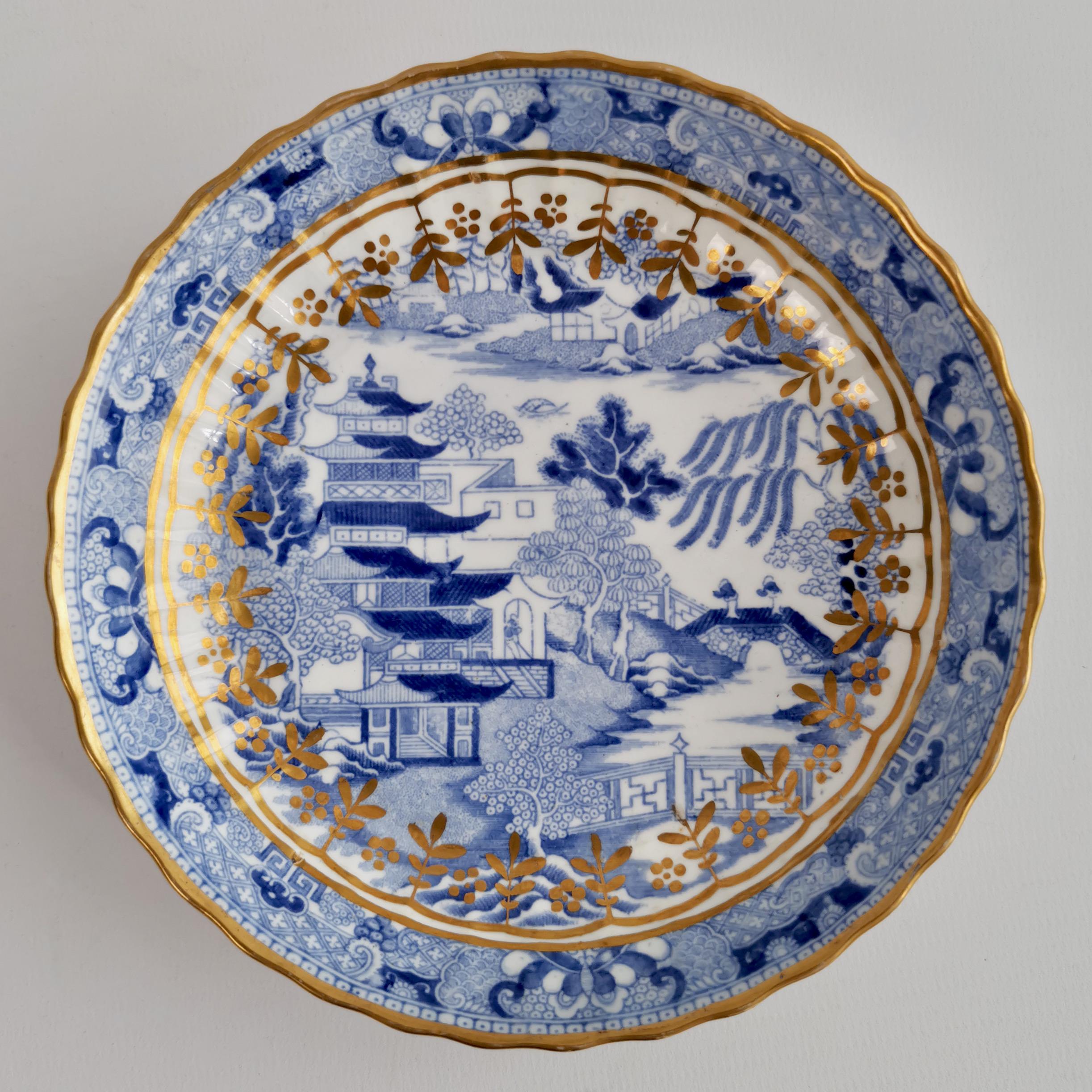 Service à thé et café Rathbone et Miles Mason:: pagode bleue et blanche:: 1810-1815 5