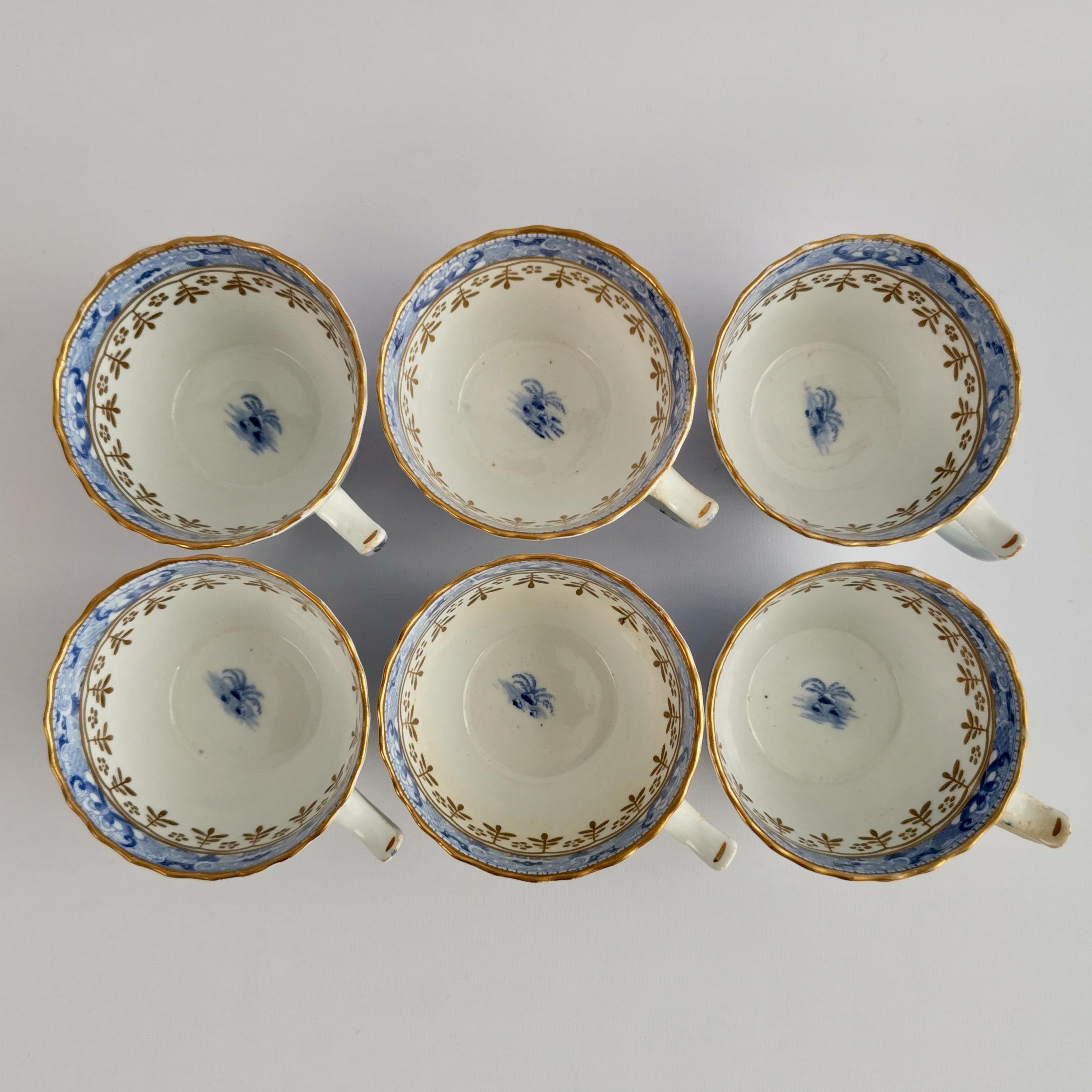 Tea Coffee Service Rathbone and Miles Mason, Pagoda Blue and White, 1810-1815 7