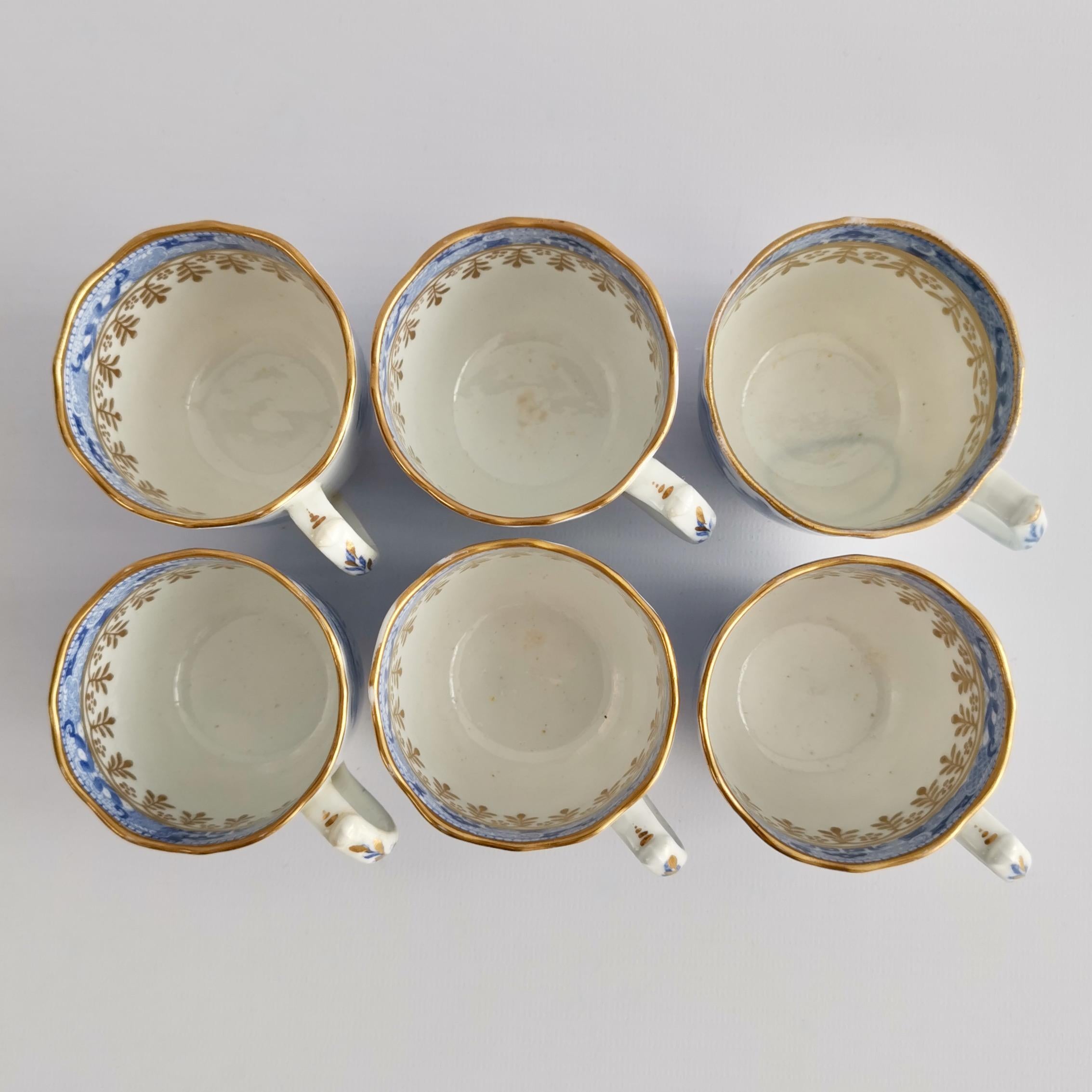 Tea Coffee Service Rathbone and Miles Mason, Pagoda Blue and White, 1810-1815 9