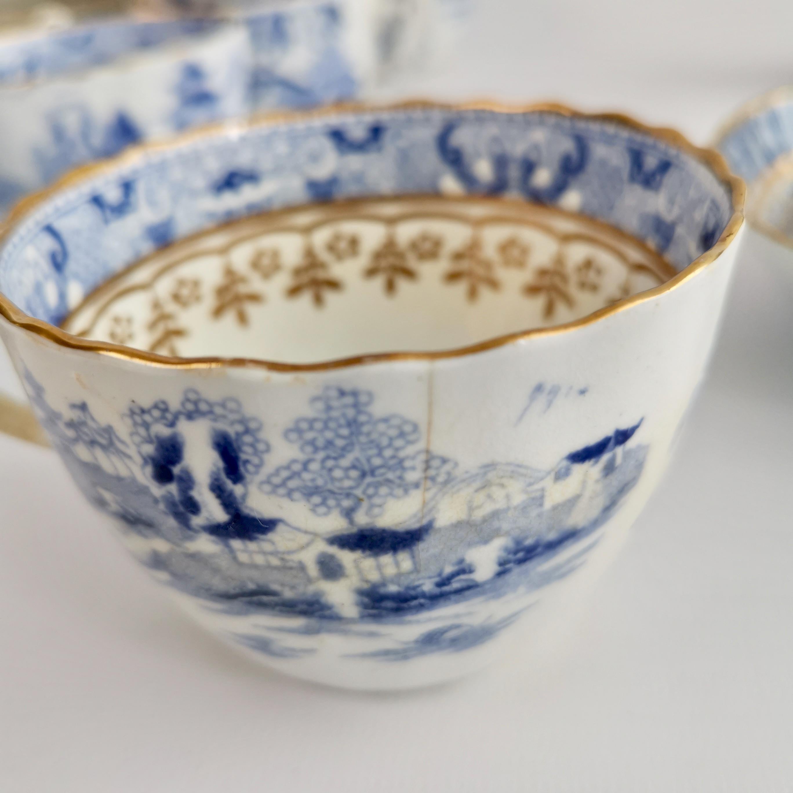 Tea Coffee Service Rathbone and Miles Mason, Pagoda Blue and White, 1810-1815 11