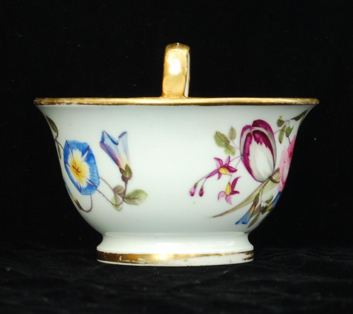 Welsh Tea Cup and Saucer Nantgarw Porcelain, circa 1815 For Sale