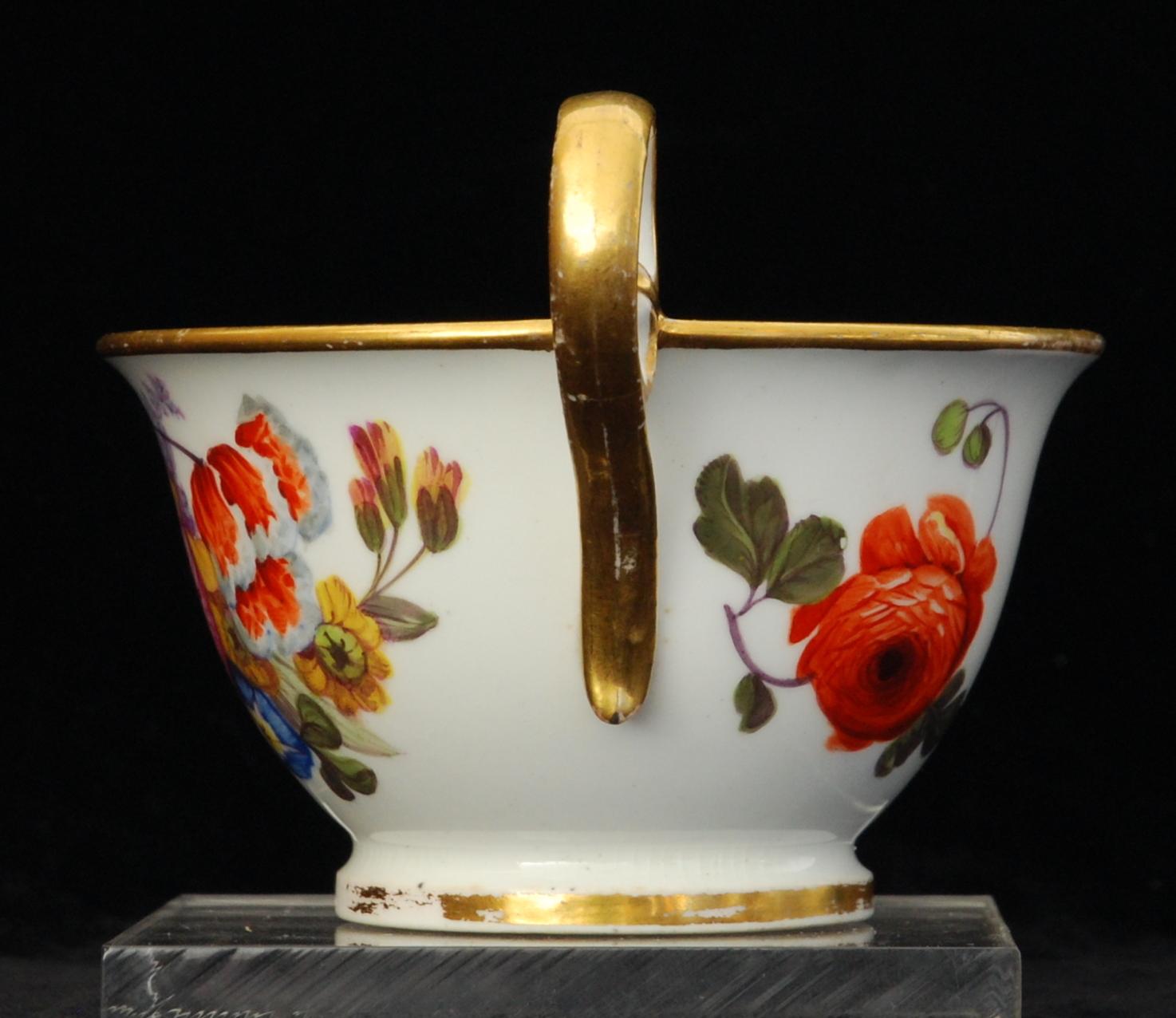 Molded Tea Cup and Saucer Nantgarw Porcelain, circa 1815 For Sale