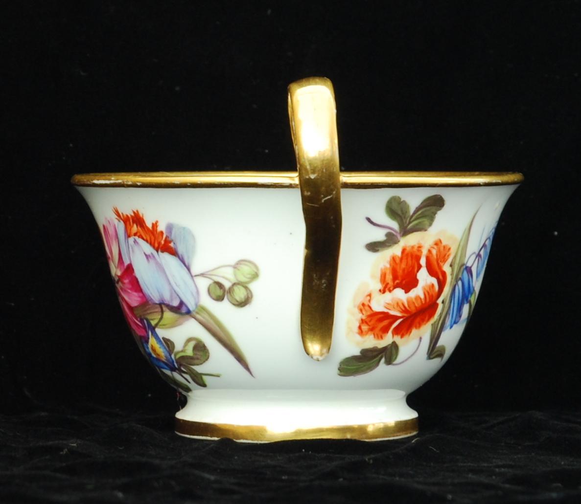 Welsh Tea Cup and Saucer Nantgarw Porcelain, circa 1815 For Sale
