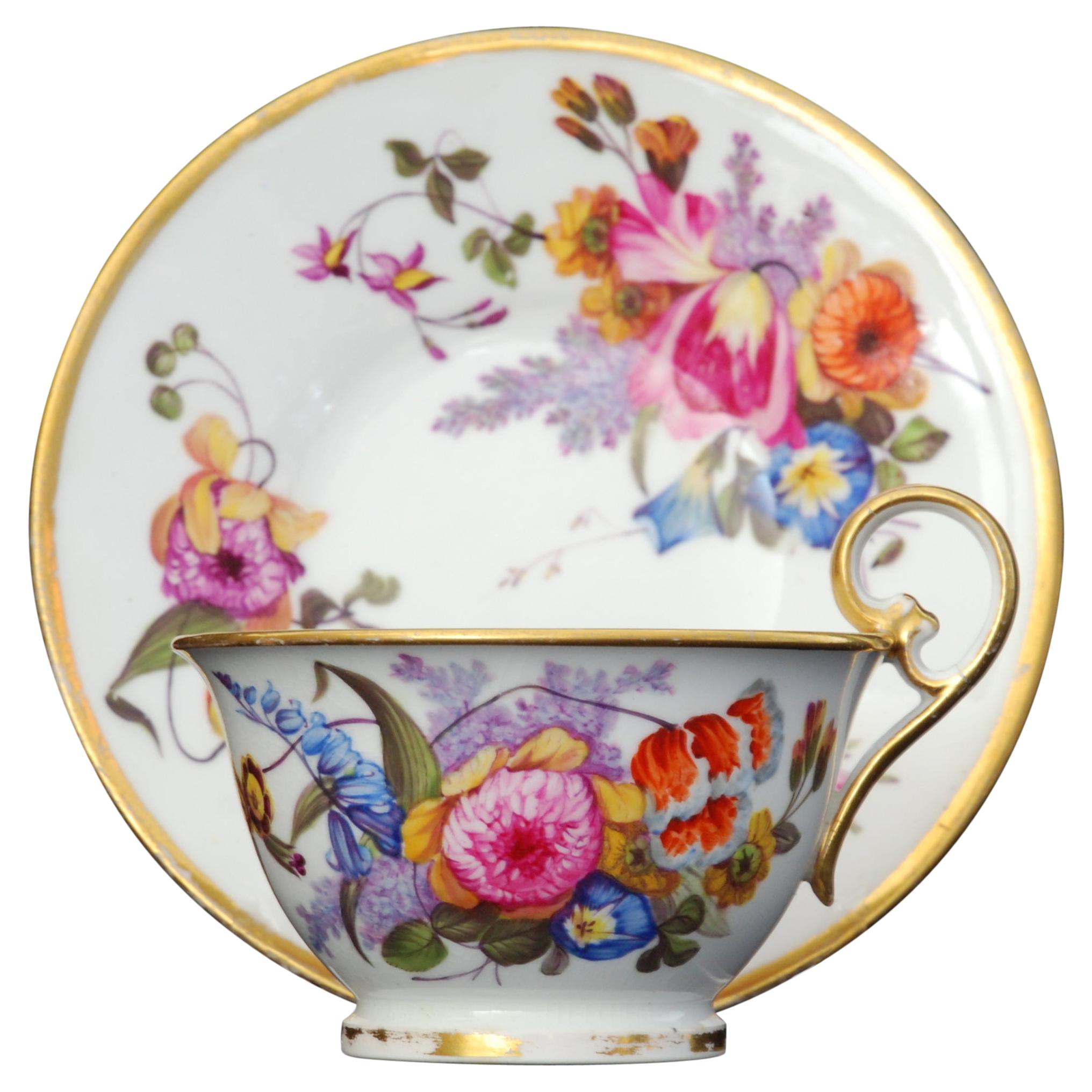 Tea Cup and Saucer Nantgarw Porcelain, circa 1815