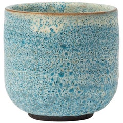 Tea Cup with Blue Volcano Glaze Signed 2-71