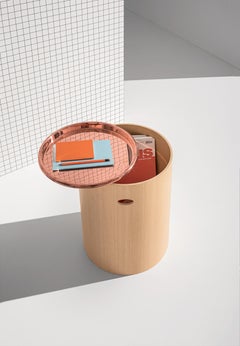 Tea for Two Coffee Table, Bent Birch Veneered and Metal by Pauline Deltour