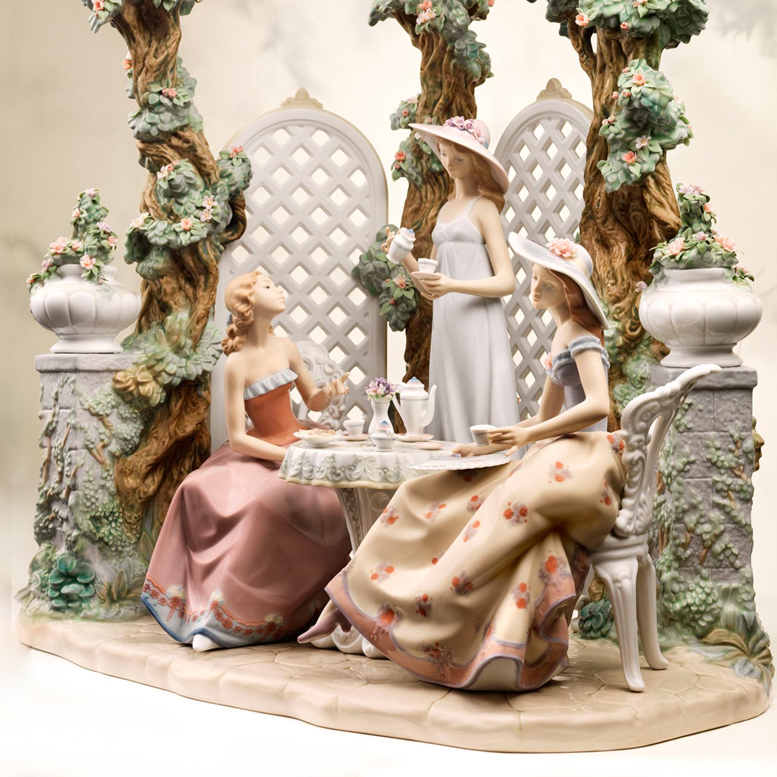 Contemporary Tea in the Garden Women Sculpture For Sale