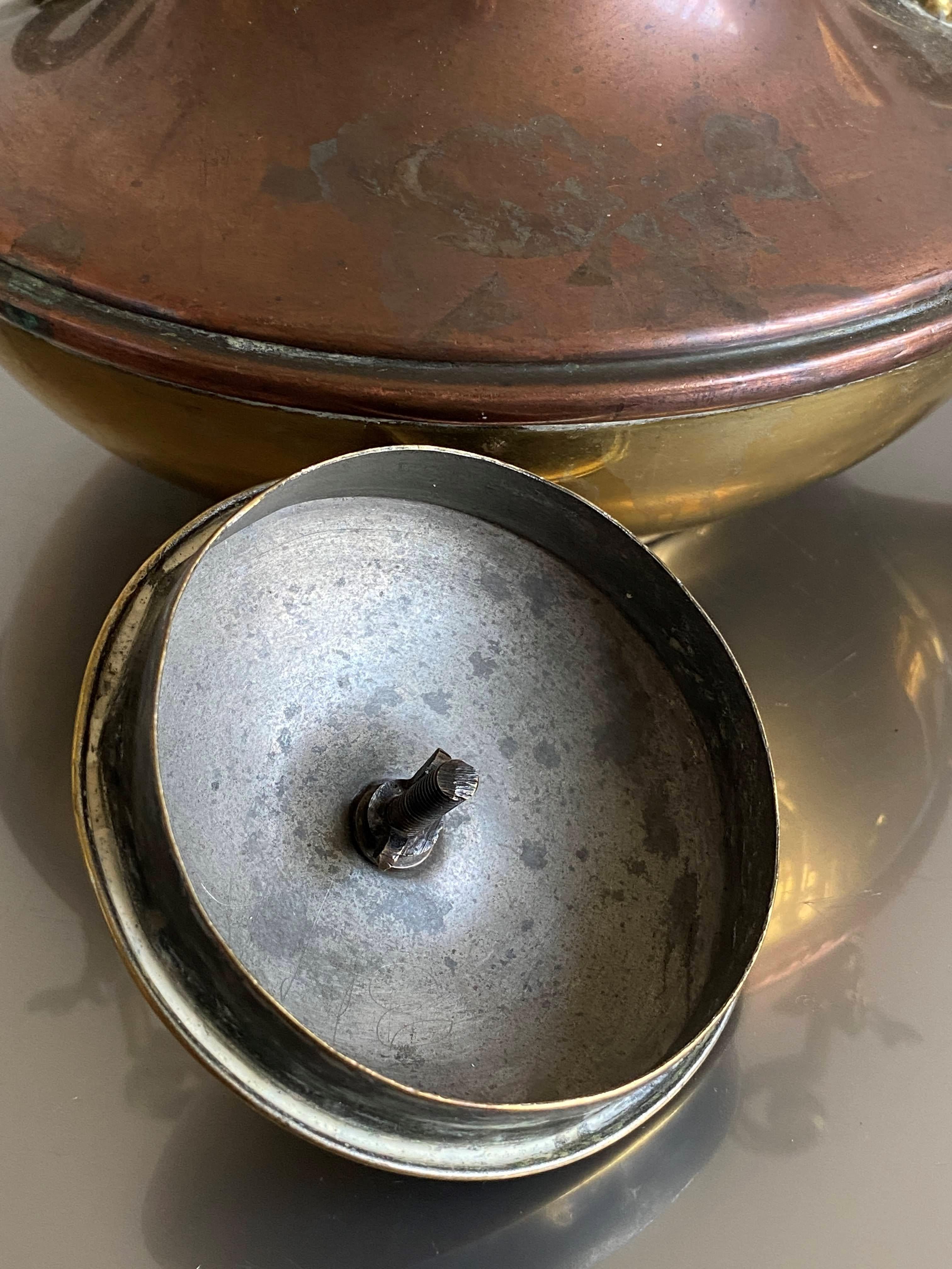Tea Pot Kettle Brass Copper Ebony Handle by William Soutter & Sons 9