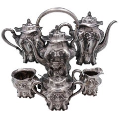 Tea Rose by Fredrick Clark Sterling Silver Tea Set Service 6-Piece #014 '#4497'