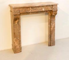 Tea Rose Marble Fireplace 1890-1910, France