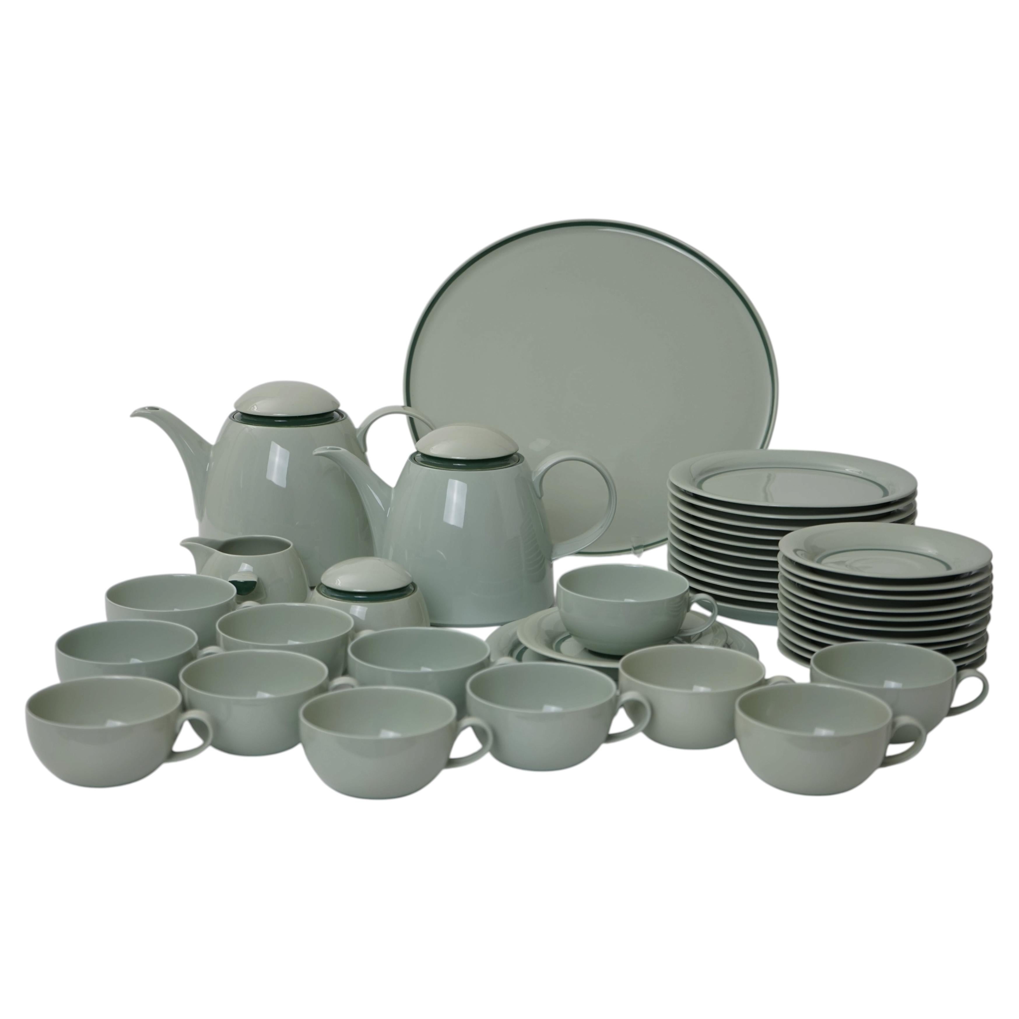 Tea Service 680 Selecta S-117 in Celadon by E. A.Sundermann for Fürstenberg 1970 For Sale